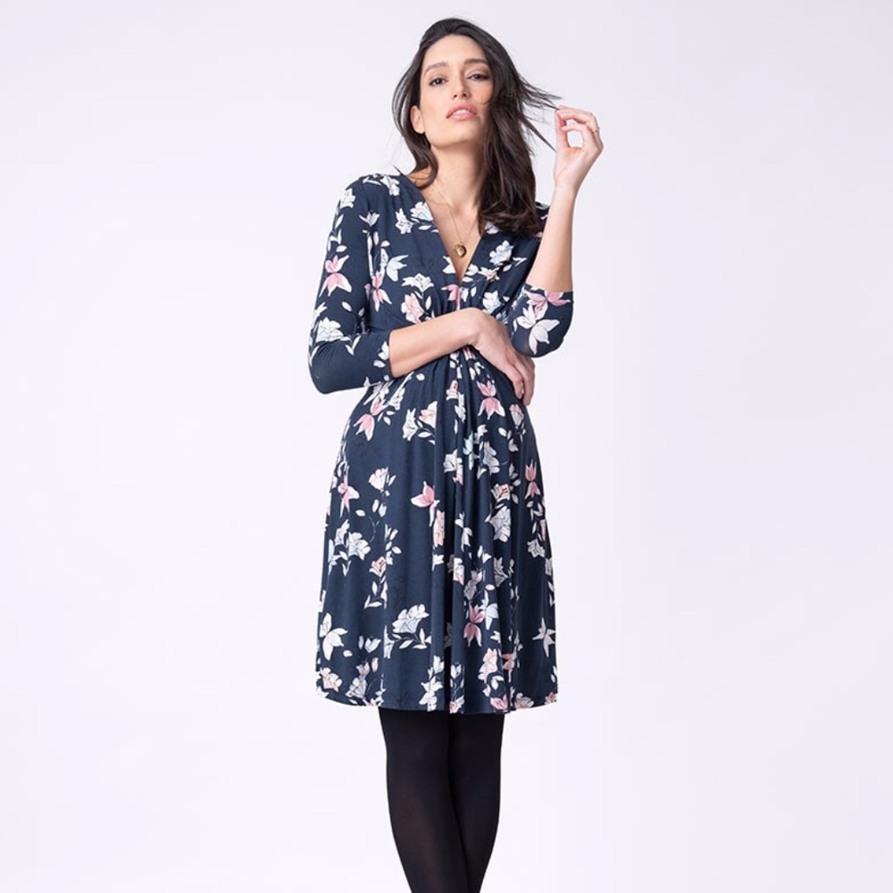 Seraphine Floral Knot Front Maternity Dress